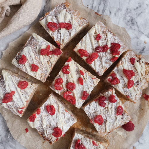 White Chocolate and Raspberry Blondies